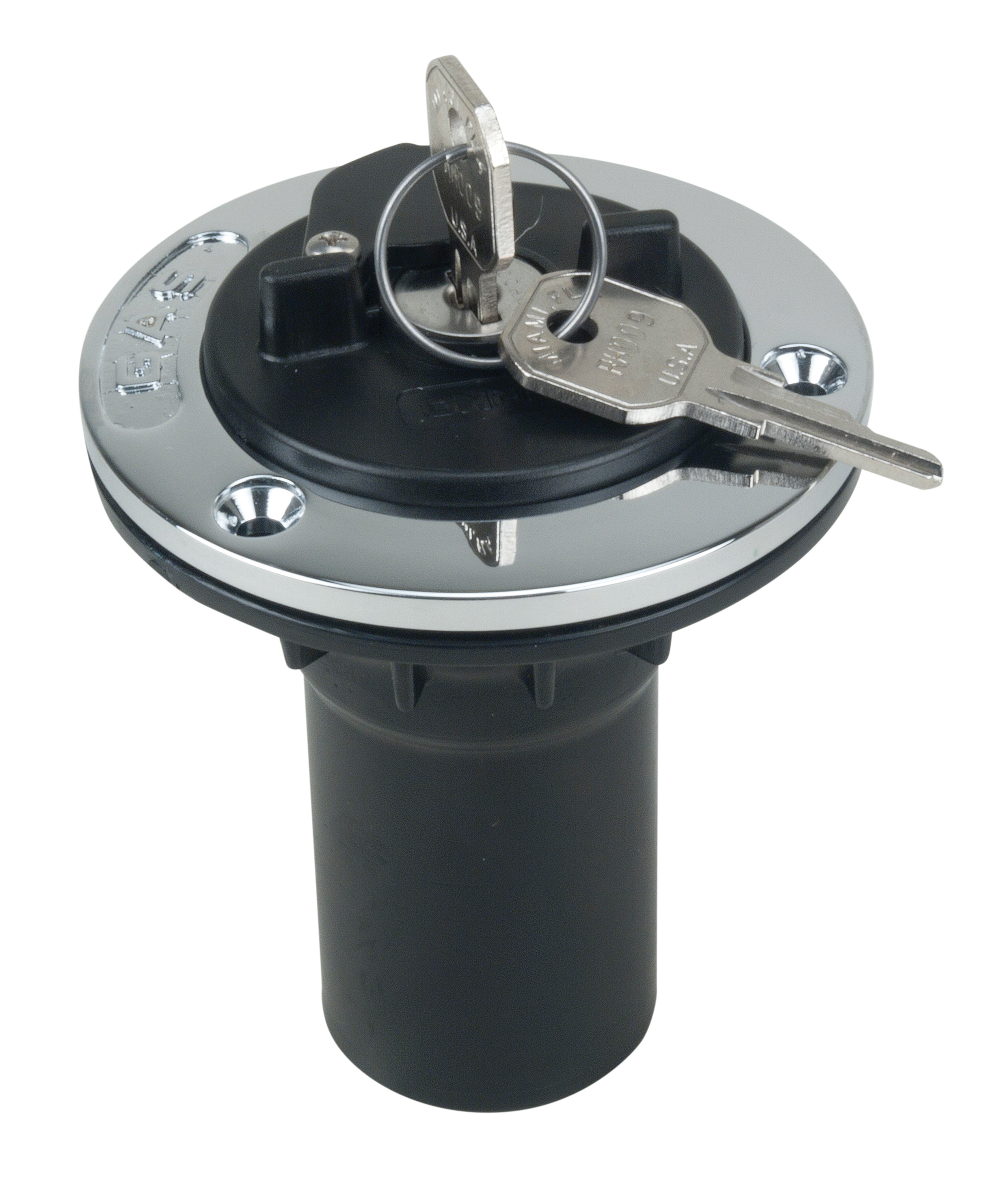 Perko Marine Black Chromalex Gas Fill with Locking Cap for 1-1/2" 1.5 inch Hose 