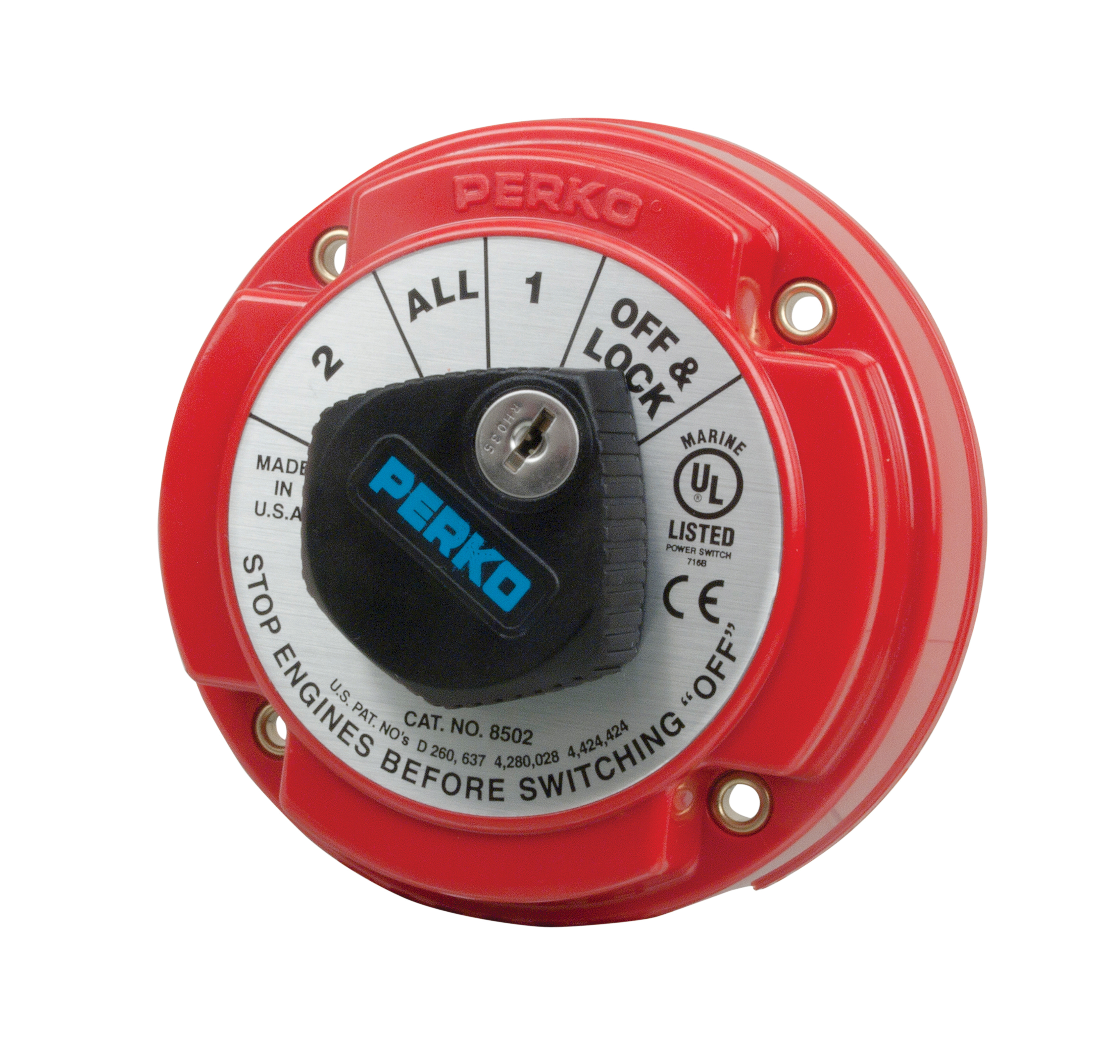 PERKO COMPACT MEDIUM DUTY BATTERY SELECTOR W/ KEY 