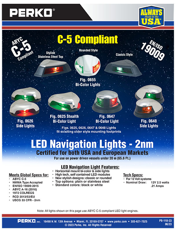 Perko® Launches NEW LED Bi-Color Navigation Lights Meeting C-5 Regulations